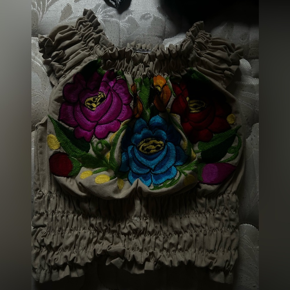 Floral Embroidered Women's Top